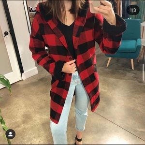 Long Plaid Fall Jacket